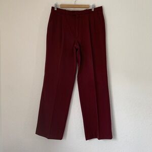 VTG Saint Raymond Paris Pleated Wool Trouser Men 36 (33x31) Burgundy French Work